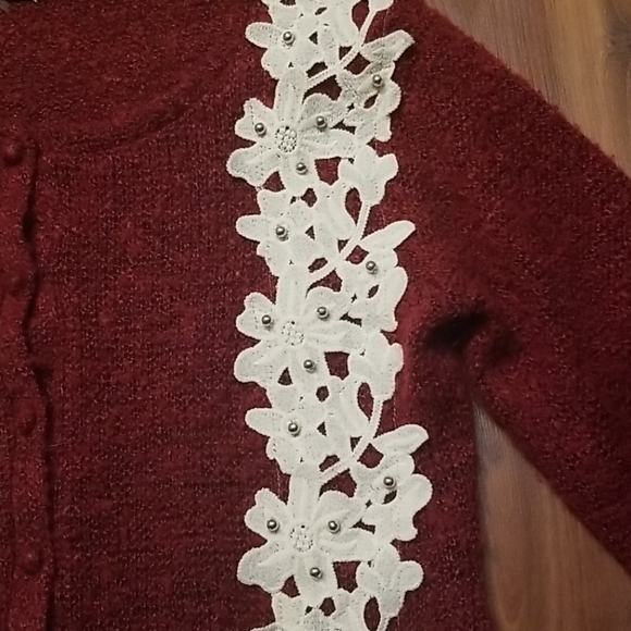 Modcloth Red Fuzzy Cardigan - Picture 3 of 9